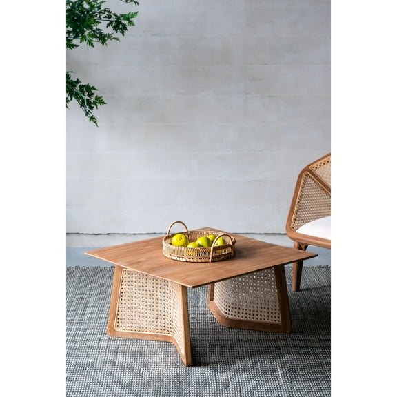 Modern Coffee Table 27.6x27.6x13.8", Classic Living Room Minimalist Space Accent