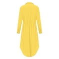 thumbnail image 6 of Arlun Linen Shirt Dresses for Women Button down Drawstring Elastic Waist Long Sleeve Causal Dress Plain Long Maxi Dresses 2026 Trendy Spring Outfits Yellow XL, 6 of 6