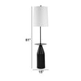 thumbnail image 5 of 61 Inch Modern Floor Lamp, Round Drum Shade, Aluminum Frame, White, Black, Saltoro Sherpi, 5 of 5
