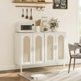 thumbnail image 5 of Sideboard Buffet Rattan Cabinet, Accent Storage Cabinet, Boho Large Kitchen Storage Cabinet with Power Outlet, Adjustable Shelves for Living Room, Hallway, Entryway, 5 of 7