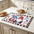 thumbnail image 5 of Cififendec 4th of July Gnome Placemat, 17.72"×11.81", Patriotic Checkered Border Heat-Resistant Table Mat for Independence Day, Memorial Day & Kitchen Decor, 5 of 5