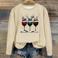 thumbnail image 2 of Aimik Women Christmas Meowy Catmas Sweatshirt Cute Xmas Cats Graphic Crewneck Sweater Long Sleeve Oversized Pullover Tops-Beige M, 2 of 4