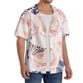 thumbnail image 2 of PAYOHTO Vintage Flowers Butterfly Mens Hawaiian Casual Short-sleeved Shirt Tropical Summer Beach Button Down Shirts, 2 of 7