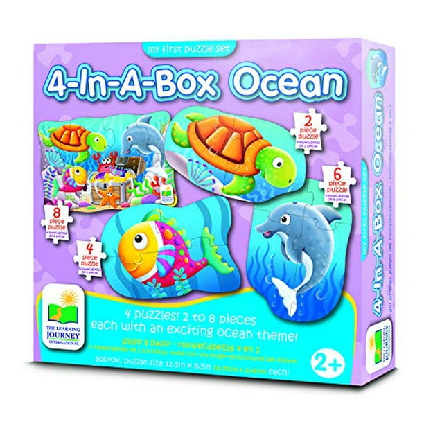 Le Voyage d'Apprentissage Mon Premier Puzzle 4-In-A-Box - Océan - Jouets Éducatifs pour Tout-Petits Cadeaux pour les Garçons Filles Âges 2 jusqu'à