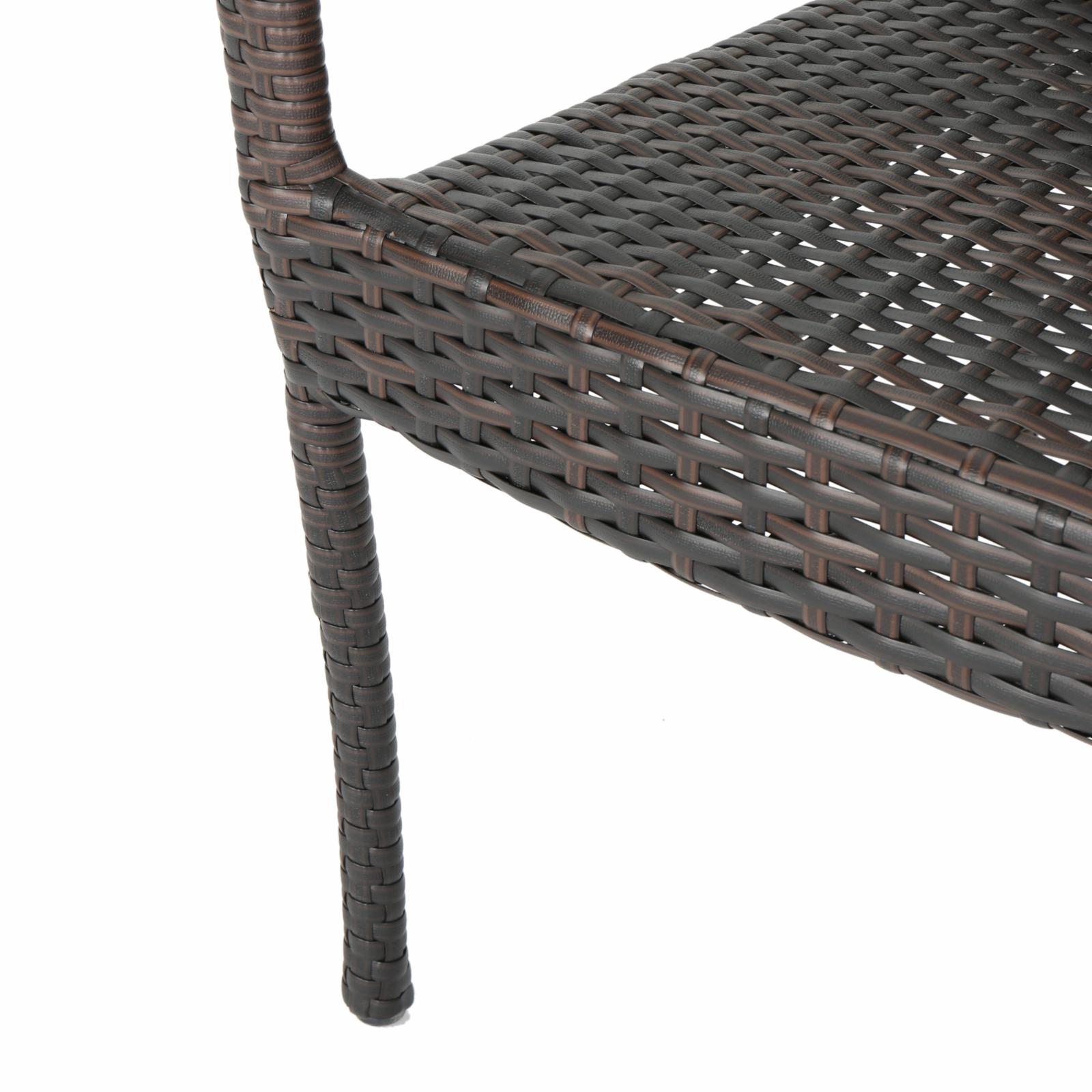 Aniela Outdoor Wicker and Glass 2 Seater Stacking Chair Chat Set - image 4 of 10