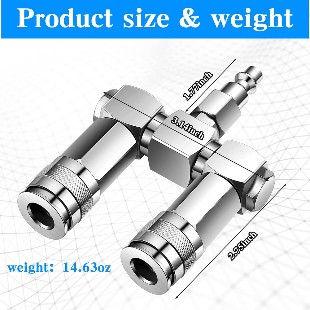 Easy And Quick Connection With Air Hose Connectors 2 Way Splitter Fittings Smile Home