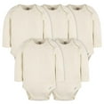 thumbnail image 6 of Gerber Baby Long Sleeve Solid Onesies Multi-Pack Interlock 180 GSM, Natural, 6-9 Months, 6 of 8