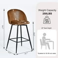 thumbnail image 3 of Homy Casa 26" Swivel Counter Height Bar Stools, Set of 2, Brown Faux Suede, 3 of 6