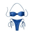 thumbnail image 4 of UTSJKR Women's 2026 O-Ring Hollow Out Halter Bikini Set, Strapless Two Piece Tie Bathing Suit, Resort Leisure Swimwear Blue S, 4 of 8