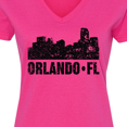 thumbnail image 4 of Inktastic Orlando Skyline with Grunge Women's V-Neck T-Shirt, 4 of 5