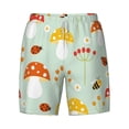 thumbnail image 4 of Lsque Mens Swim Trunks Mushroom Bee Pattern - Bathing Suit Compression Liner - Beach Swim Shorts Swimwear - (S-3XL) - Stretch Quick Dry -Medium, 4 of 9