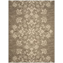 SAFAVIEH Courtyard Phyliss Floral Indoor/Outdoor Area Rug, Dark Beige ...