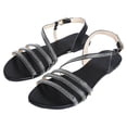 thumbnail image 6 of UTTOASFAY Womens Sandals Women's Summer Rhinestone Buckle Strap Beach Open Toe Breathable Sandals Shoes Black 8(39), 6 of 6