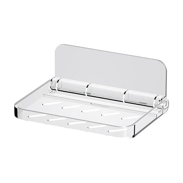 Estante flotante de acrílico transparente plegable de pared para cosméticos, toallas de baño y otros pequeños organizadores.