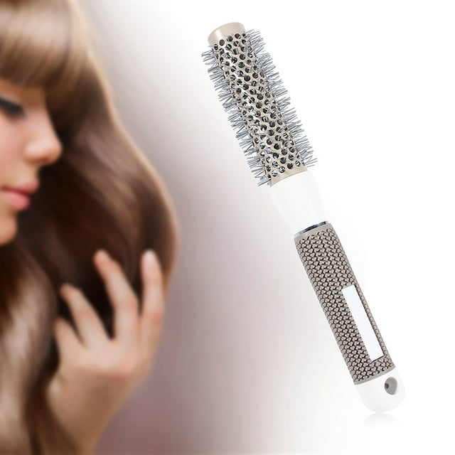 Curling Hair Round Comb, Sizes Style Salon Barber Brushes High Temperature Ceramic Iron Round Comb Portable Airdressing Tool