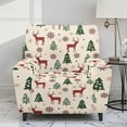 thumbnail image 2 of Renewold Reindeer Oversized Recliner Cover Stay in Place Christmas Tree Snowflakes Lazy Boy Recliner Chair Cover 4 Pieces Washable Reclining Seat Cover for Home Christmas Decor, 2 of 8