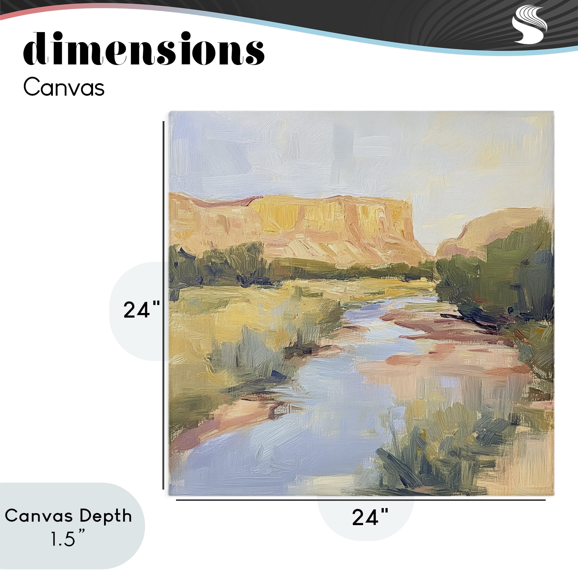 Stupell Industries Painted Plateau River Reflection Canvas Wall Art, design by Petal Prints Design