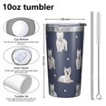 thumbnail image 4 of West Highland White Terrier 10oz Tumblers Stainless Steel Tumbler with Lid and Straw,Vacuum Insulated Double Wall Travel Tumbler Cups with Cleaning Brush for Coffee, Tea, 4 of 4
