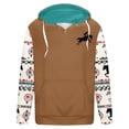thumbnail image 3 of Penkiiy Men's Pocket Button Hooded Pullover Ethnic Western Cowboy Print Long Sleeve Sports Tops Hooded Sweatshirt M Coffee, 3 of 4