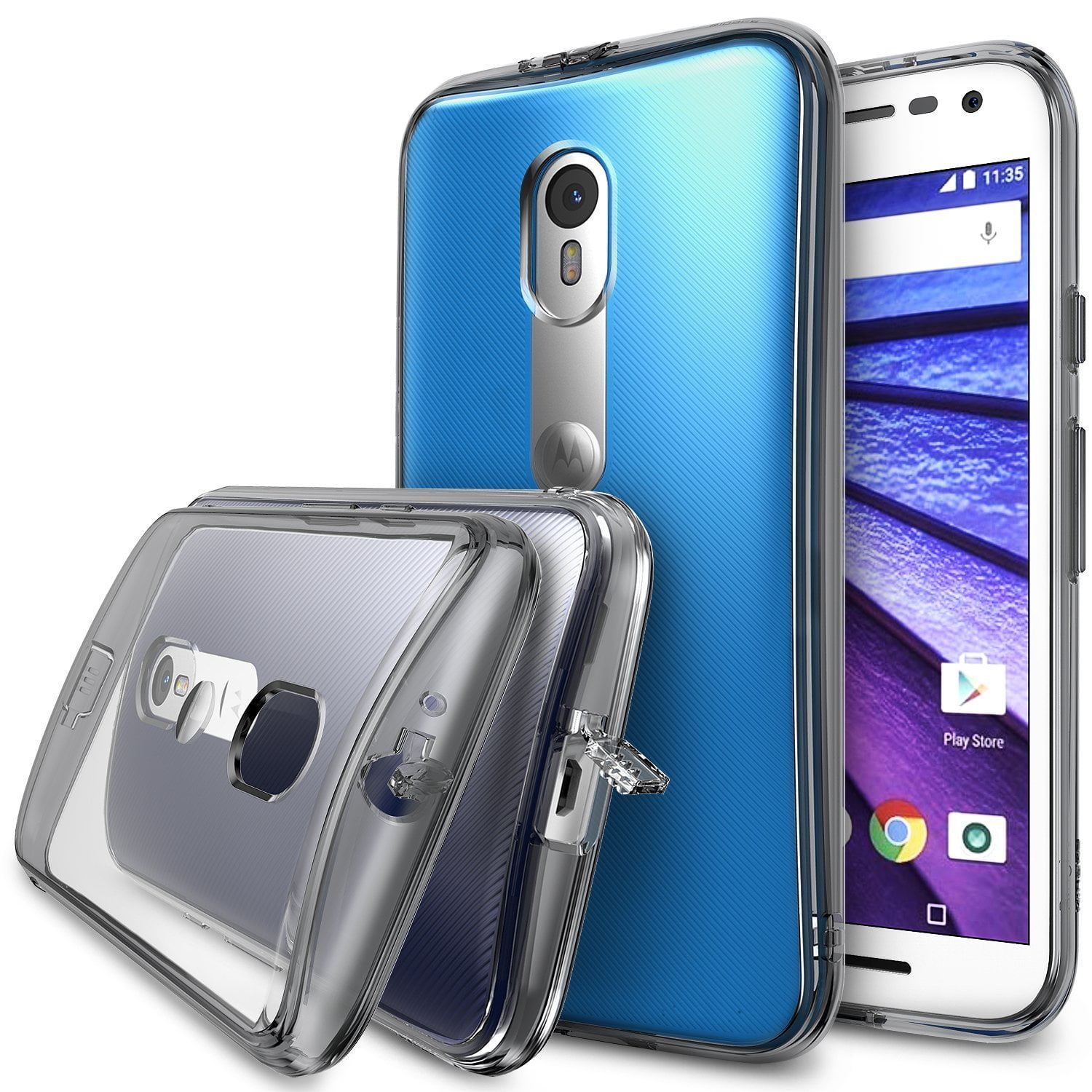 Ringke Fusion Case Compatible with Motorola Moto G 2015, Transparent PC TPU Bumper Drop Protection Phone Cover - Smoke Black - Walmart.com