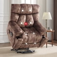 thumbnail image 2 of Bonzy Home Large Power Lift Recliner Chair with Massage and Lumbar Heating for Elderly Big People, Overstuffed Wide Recliners with 2 Concealed Cup Holders and Side Pocket, Brown, 2 of 12