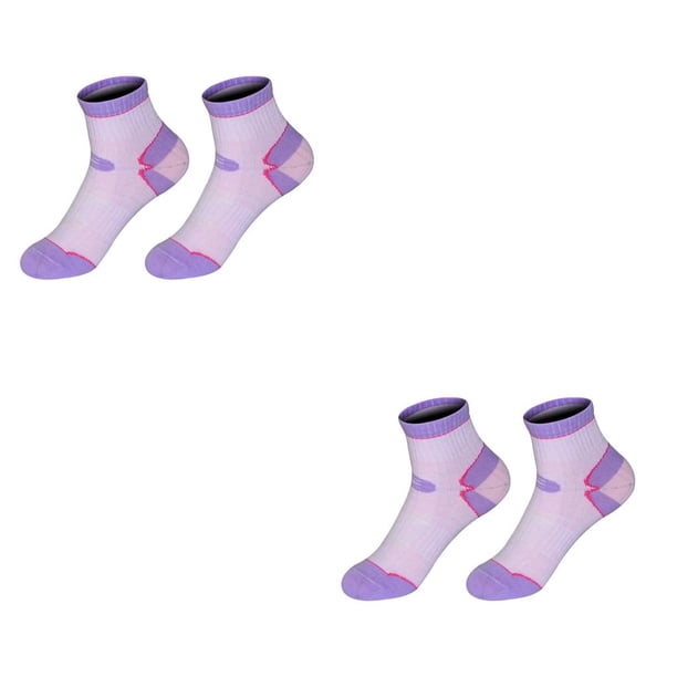 Eigraketly Calcetines al aire libre Mujeres Hombres Elástico Camping Senderismo Pesca Calcetines que absorben la humedad, rojo y morado claro y M rojo y morado claro METRO 2piezas