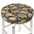 thumbnail image 3 of KLL Excavator At Work Round Bar Chair Cushion Cover 12 inch ,Bar Stool Protector with Elastic, Soft Washable, 3 of 6