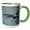 Green/White, variant on 3drose, Fast Swimming Orcas Make Their Way Along Icy Strait., 11oz Two-tone Black Mug