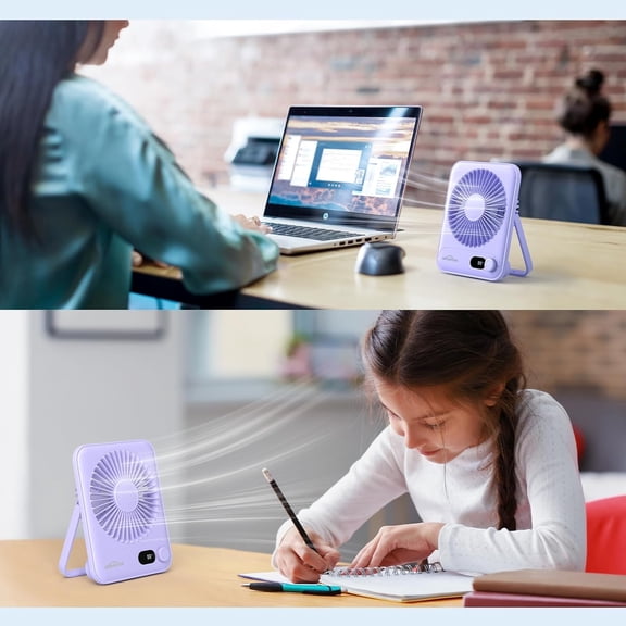 Portable  Desk Fan with 2000mAh Battery, 10 Hours Run , Quiet & Adjustable Speed