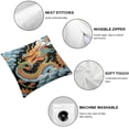 thumbnail image 4 of COMIO  Chinese Dragon Pattern Pillow Covers Fall Pillow Cover Cushion Case for Bed Couch Sofa Holiday Farmhouse Decorative, Square,2pc, 4 of 6