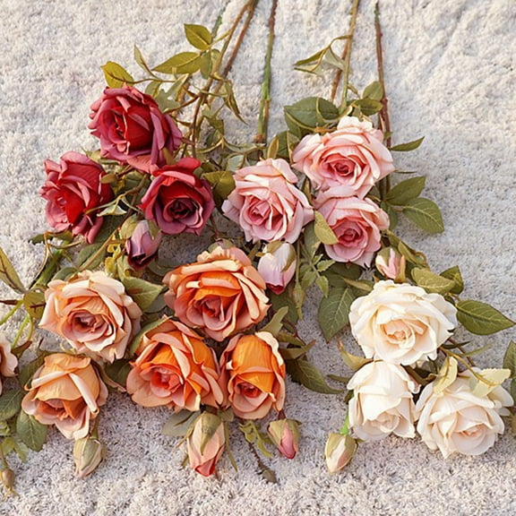 Travelwant Artificial 65cm Faux Silk Red Roses Wedding Bouquet