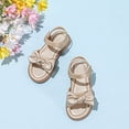 thumbnail image 6 of Duqingm Dressy Shoes for Girls Toddler Girls Sandals Soft Rubber Flats Summer Baby Flower Girl Shoes Gold,11.5, 6 of 6