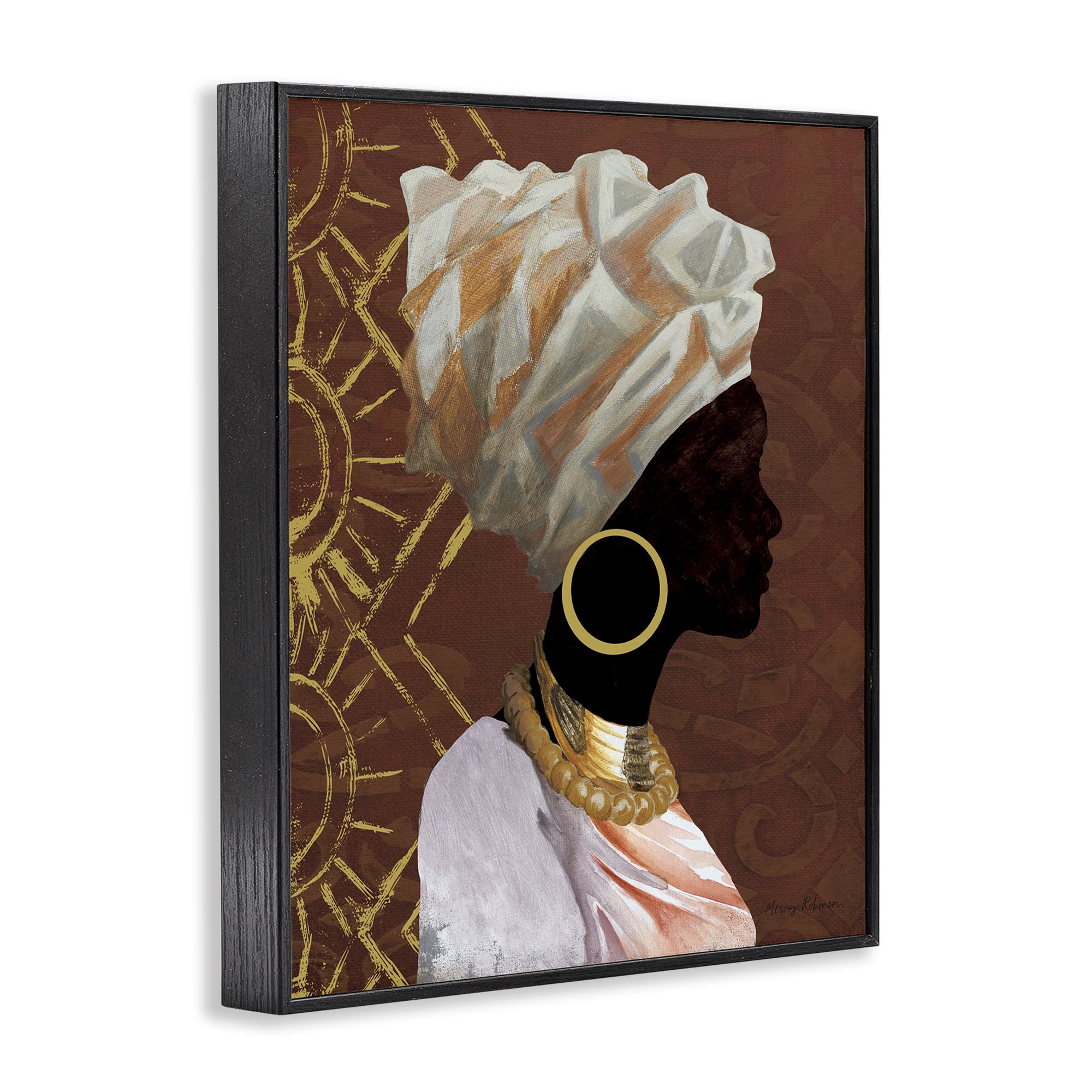 Stupell Industries Traditional Portrait of Woman Novelty Painting Black Framed Art Print Wall Art, 24 x 30