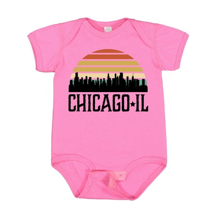 

Inktastic Chicago Illinois Skyline Vintage Gift Baby Boy or Baby Girl Bodysuit