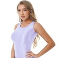 thumbnail image 5 of iiniim Women Glossy Sleeveless Workout Sports Tank Tops Shirts Vest Purple M, 5 of 7