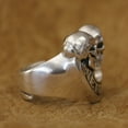 thumbnail image 5 of 925 Sterling Silver Love Forever Skulls Heart Ring TA443 Large Model US Size 14, 5 of 16