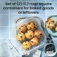 thumbnail image 2 of GoodCook Extra Large Square Food Storage Container 2 Pack, 11.7 Cup Capacity, BPA-Free, Dishwasher Safe, 2 of 14