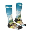 thumbnail image 3 of Picia Women Crew Soft Moisture-wicking Socks Countryside Farm Cow Pattern Design Cotton Socks, One Size fit All, 3 of 9