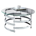 thumbnail image 1 of Steve Silver Tayside Table de Cocktail avec Dessus en Verre Trempé et Base Plaquée Chrome, Argent, 1 of 8