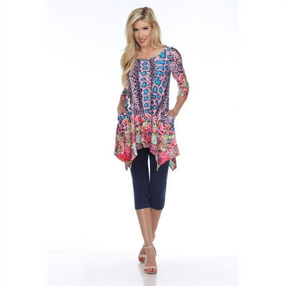 White Mark 1300-04-XL Marlene Women Tunic, Teal - Extra Large