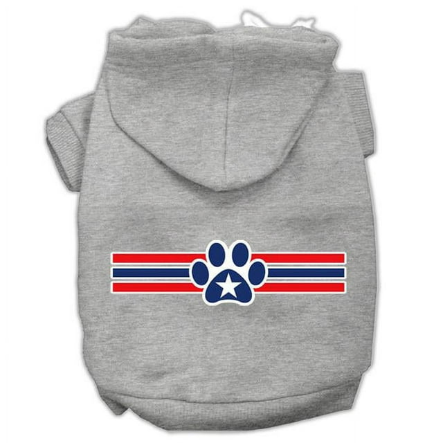 Sweats à Capuche pour Animaux de Compagnie Patriotiques à Imprimé de Patte d'Étoile Gris XXXL(20)