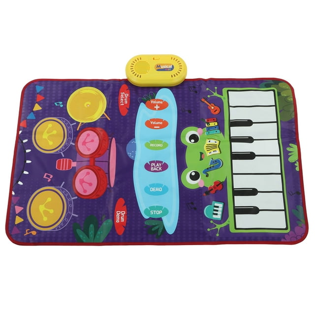 Music Mat, Piano Keyboards 13 Background Songs Coordination Multi Player Children Music Mat for Travel for Kids