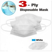 Disposable 3-Ply Face Mask Antiviral Medical Surgical Mask with Earloop Polypropylene Masks for Personal Health - 50 Pieces (white)