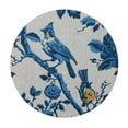 thumbnail image 4 of WYYP Floral Print Birds Round Tablecloth for Picnic Dining Kitchen Farmhouse 100% Polyester Fiber Tablecloths White, 4 of 8