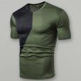thumbnail image 3 of Mens Plus Size T Shirts Patchwork Color Short Sleeve Athletic Running Workout Fitness Tees Spring Summer Tee Shirt Tops, 3 of 3