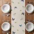 thumbnail image 4 of Table Runner 90 Inches Long for Kitchen Dining, Blue Purple Gnomes Dresser Scarf Farmhouse, Dining Table Decorations for Wedding/Parties, Spring Vintage Hydrangea Flower Leaf 13 x 90 In, 4 of 8