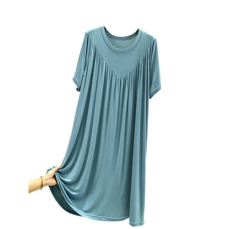 

FEREMO Women s Sleepwear Modal Sleep Shirt Round Neck Loose Pajama Sleep Shirt