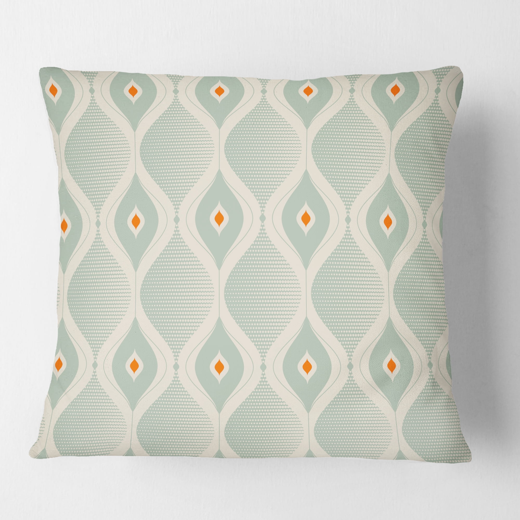 Designart Retro Abstract Drops VII' Mid-Century Modern Throw Pillow - 18x18