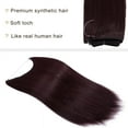 thumbnail image 3 of MY-LADY Invisible Wire Hair Extensions Adjustable Size Synthetic Hair Hairpieces for Women Long Straight Heat Resistant Fiber No Clip 20inch Natural Black&wine red, 3 of 8