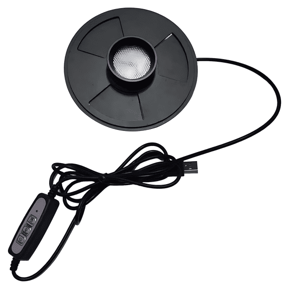 Plant Grow Light With Timer, 5W USB White Light, 5.9 in / 15 cm Glass Terrarium Plant Growing Lamp, Aluminum Aquarium Grow Light for Plants, 66.9 in / 170 cm Cord, Black